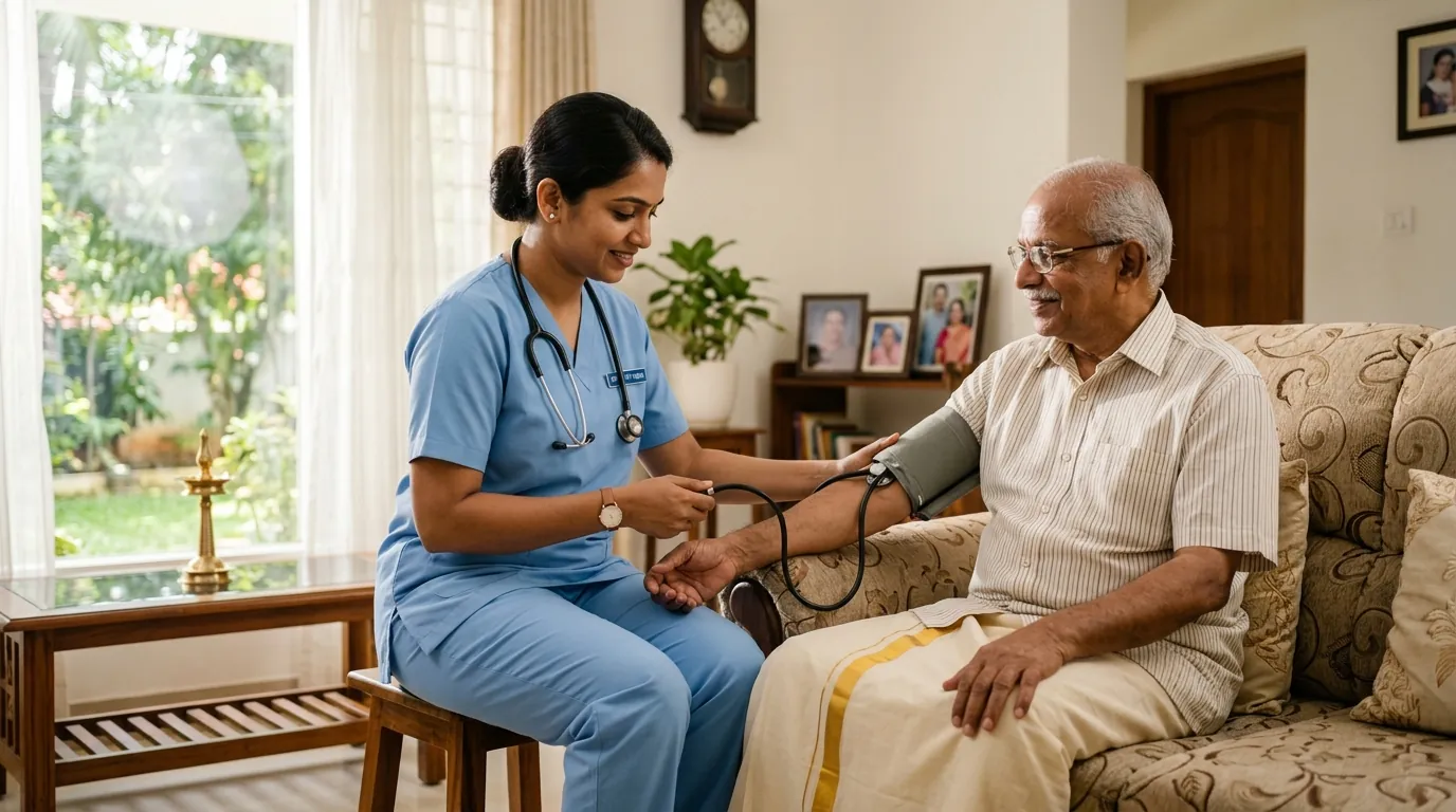 Qualified private nurse delivering in-patient bedside care in hospital and home in Tirupati