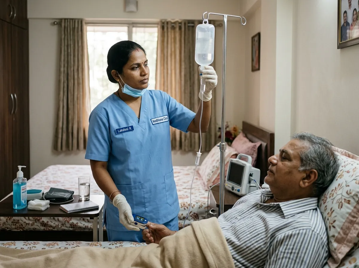 Nasogastric Ryles tube insertion and feeding assistance at home in Tirupati